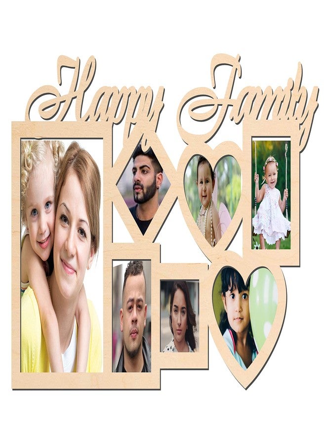 orgner Wood Happy Family Decorative Photo Frame for 7 Photographs (10 inch) - Image 1